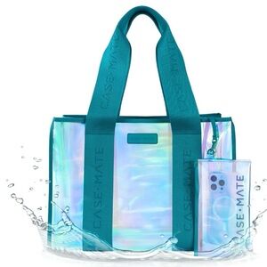 case-mate Iridescent Teal Tote with Teal Straps